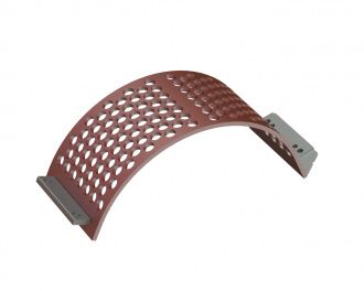 Siebkorb 342 breit, Siebblechstärke t=15, Lochung Ø35, Steg 10 für Lindner Recyclingtech Lindner Universo