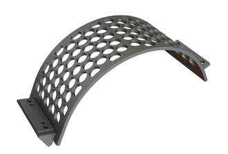 Siebkorb 343 breit, Siebblechstärke t=15, Lochung Ø25, Steg 7 für Lindner Recyclingtech 