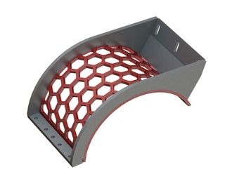 Siebkorb 460 breit, Siebblechstärke t= 15 6-Eck-Lochung, Steg 15 