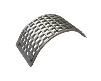Siebkorb 478 mm breit, Siebblechstärke t=25, Lochung 50x50, Steg 17/18 für Lindner Recyclingtech Lindner Saturn