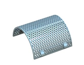 Siebkorb 492 breit, Siebblechstärke t=16 6-Kant Lochung, Steg 7, Edelstahl 