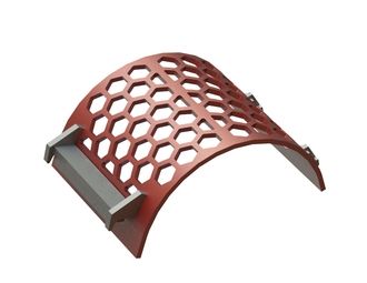 Siebkorb 497 breit, Siebblechstärke t=15 Wabenlochung SW60, Steg 15 für Lindner Recyclingtech 