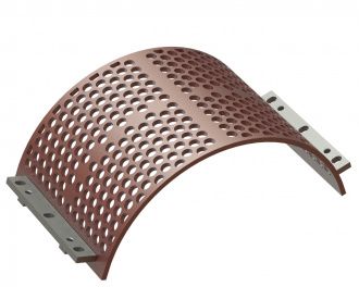 Siebkorb 524 breit, Siebblechstärke t=15, Lochung Ø30, Steg 10 für Lindner Recyclingtech Lindner Universo