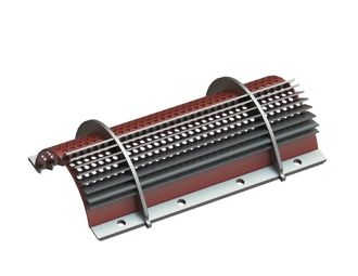 Siebkorb 701 mm breit, Siebblechstärke t=6, Lochung Ø15 Steg 6/8, Hardox für Untha 