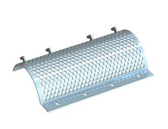 Siebkorb 796 mm breit, Siebblechstärke t=8, Lochung Ø20 Steg 8, Edelstahl für Vecoplan Vecoplan VAZ 800 XL