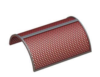 Siebkorb 805 mm breit, 2-tlg., Siebblechstärke t=15, Lochung Ø17 Steg 8 
