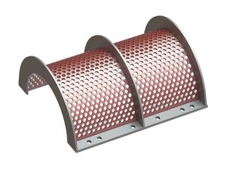 Siebkorb aussen 790 breit, Siebblechstärke t=10 Lochung Ø20, Steg 8 Hardox für Vecoplan 