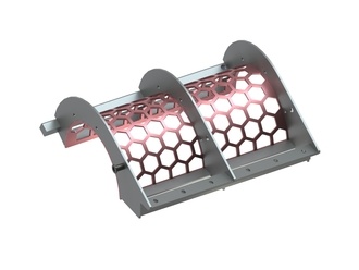 Sieve basket left, 920 mm wide, sieve plate thickness t=10, hexagonal perforation SW76, web 15 