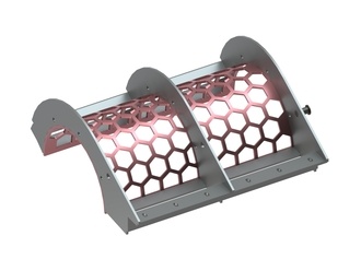 Sieve basket left, 920 wide, sieve plate thickness t=10, hexagonal perforation SW76, web 15 