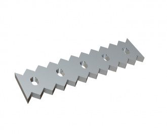Stator blade, 500x125x27, PremiumCut, version 43, W9 version for Lindner Recyclingtech Lindner Micromat Plus 2500