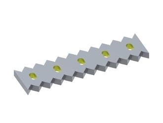 Stator blade, 500x125x27, StandardCut, version 43, W9 version for Lindner Recyclingtech Lindner Micromat Plus 2500
