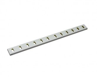 Stator knife 1178x100x22, StandardCut, 12 slotted holes, cutting edge 75°, X version for Herbold Meckesheim USA - Resource Recycling Systems Inc. Herbold SMS 80/120