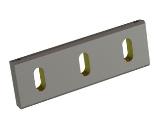Stator knife 295x100x22, Eco Line, 3 slotted holes, cutting edge 4.5x40°(front)/80°, 4xM12 threads for Herbold Meckesheim GmbH 