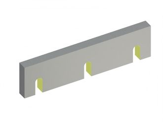 Stator knife 388x100x28 Eco Line, 3 slots, cutting edge 90°, X version for Herbold Meckesheim GmbH 