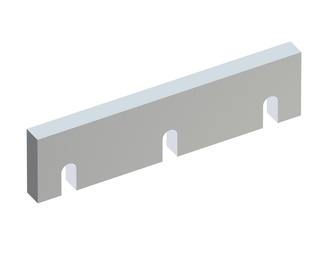 Stator knife 392x100x28 Premium Line, 2xM16, cutting edge 90°, 3 slots for ZERMA America LLC 