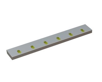 Stator knife 409x57x16, StandardCut, 6 slotted holes, cutting edge 75°, version X for Heinrich Dreher Maschinenbau 