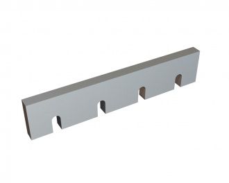 Stator knife 490x100x28, PremiumCut, 4 slots, 3xM16, cutting edge 90°, version X for ZERMA America LLC Zerma GSE 700/1000
