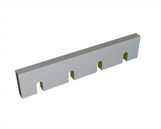 Stator knife 490x100x28, StandardCut, 4 slots, 3xM16, cutting edge 90°, version X for ZERMA America LLC Zerma GSE 700/1000