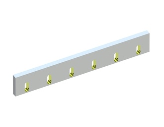 Stator knife 600x90x20, StandardCut, 6 slotted holes, 2x M10 thread, cutting edge 85°, X version for Netzsch-Condux Mahltechnik GmbH 