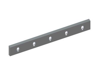 Stator knife 813x98x24, Premium Line, 5 slotted holes, cutting edge 75°, X version for Previero | Sorema 