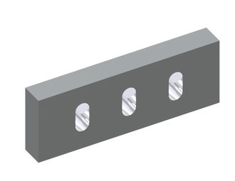 Statormesser 198x72x25, Premium Line, 3 Langlöcher, W-Variante 