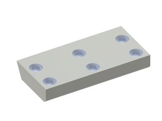 Straight knife, 174x84x25, Premium Line, 6 countersunk holes, cutting edge 1.5x90°/60°, W version for HSM GmbH + Co. KG 