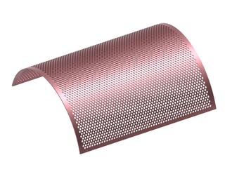 Strainer basket 1217 wide, screen plate thickness t=10, perforation Ø16, web 6, Hardox 