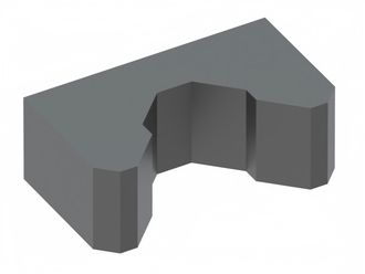 Support plate for counter knife 70x40x25, 1 slotted hole for Lindner Recyclingtech 