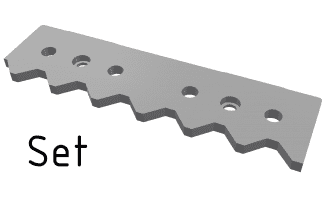 Support set for stripper comb, set of six for Vecoplan LLC (Retech) 