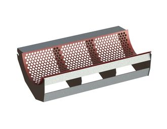 Tamis 1286 large, épaisseur plateau perforé t=5, perforation Ø25, entretoise 7 pour Eldan Recycling Eldan Chopper HG 1200