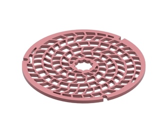 Tamis de coupe rond Ø399x12, passage de bille 23 mm, Hardox 