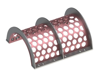 Tamis extérieur 790 large, épaisseur plateau perforé t=10, perforation Ø60, entretoise 15, Hardox 