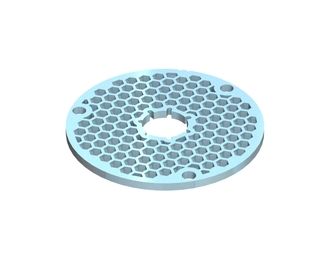 Tamiz de corte Ø260x12, acero inoxidable, paso de bola Ø15 