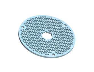 Tamiz de corte en blanco Ø329x12 paso de bola de acero inoxidable Ø10 