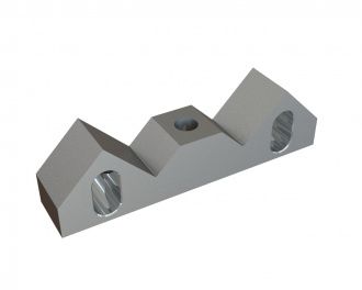 Tope de contracuchilla 126x35x25, versión 40, 2 agujeros ranurados, 1x M12 para Vecoplan Vecoplan VAZ 1800