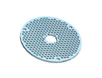 Vaglio di taglio Ø329x12, acciaio inox, passaggio sfera Ø12 