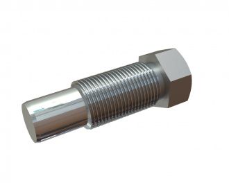 Vis de réglage longueur 128 mm, tête hexagonale, largeur sur plats 46 pour Lindner Recyclingtech Lindner Jupiter