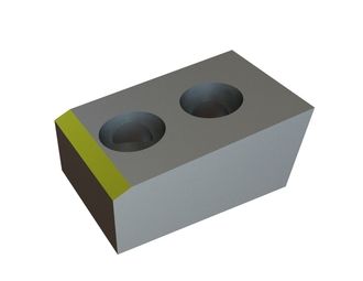 Wedge-shaped knife 60x40x25 StandardCut, cutting edge 75°, 2 countersunk holes Ø11/Ø18 for Zeno Zerkleinerungsmaschinen 