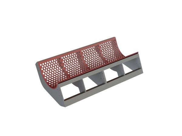 2-piece screen basket 1780 mm wide, screen plate thickness t=15, perforation Ø35 ligament 12, Hardox for Vecoplan LLC (Retech) 