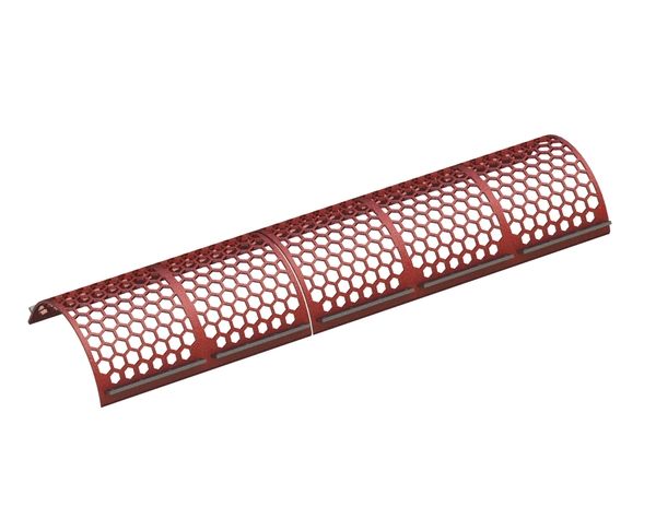 2-piece screen basket 2500 mm wide, screen plate thickness t=12, hexagonal perforation, ligament 11 for Vecoplan LLC (Retech) 