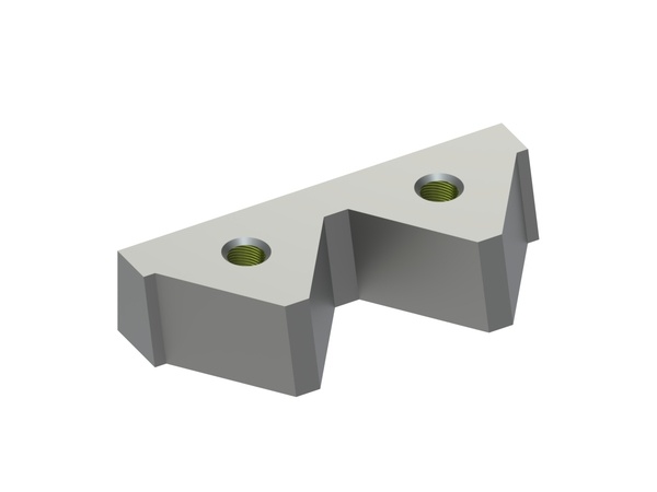 2T 2 dents couteau 159.5x65.9x35 StandardCut, 2x filetage M16, version Y pour Eldan Recycling 