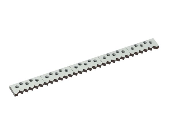 5-piece counter knife 1961x140x45 Eco Line, 15 countersunk holes, X version for Weima Maschinenbau GmbH 