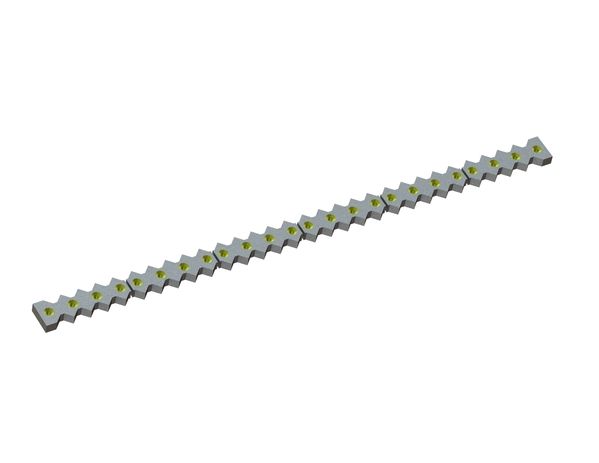 6-piece counter knife 2416x128x45 Eco Line, version 80, X version for WEIMA America Inc. Weima PowerLine 2500