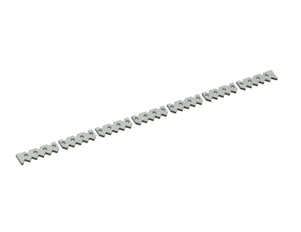 7-piece scraper comb 2917x134x28 Premium Line, 28 countersunk holes, tooth pitch 80 for Weima Maschinenbau GmbH 