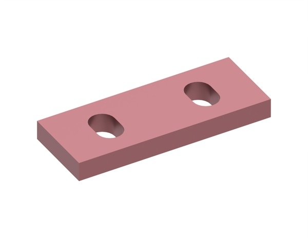 Accelerator plate 100x38x10, 2 oblong holes, Hardox for Görgens Mahltechnik 