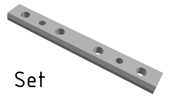 Adjusting strip set 6-parts for Vecoplan LLC (Retech) 