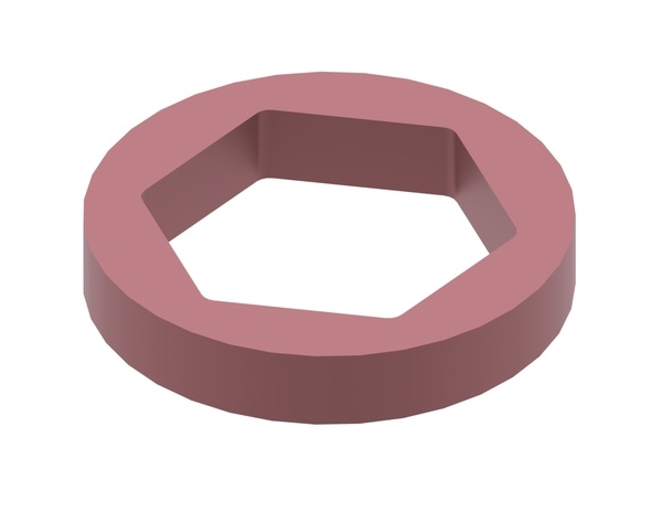 Anillo espaciador Ø88,5x15, hexágono interior SW60, Hardox para Moco 