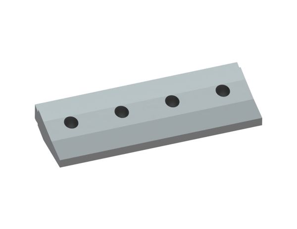 Barra de sujeción para cuchilla contrapunta 500x172x64, 4 agujeros avellanados, 3×roscas M8 para Lindner Recyclingtech 