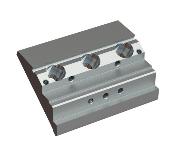 Barre de serrage 345x280x76, 3 trous fraisés, 2x M16, 3x filetage M20 pour Lindner Recyclingtech Lindner Jupiter