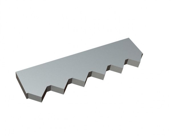 Center counter knife 388x107x25 Premium Line, version 60, X version for Vecoplan LLC (Retech) Vecoplan VAZ 2500